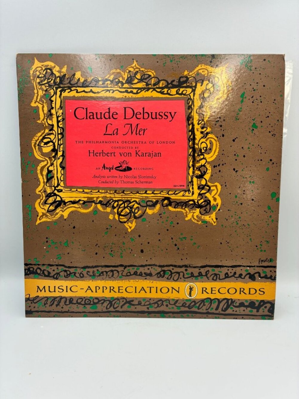 Claude Debussy La Mer Philharmonia Orchestra Von Karajan Vinyl LP Angel Records